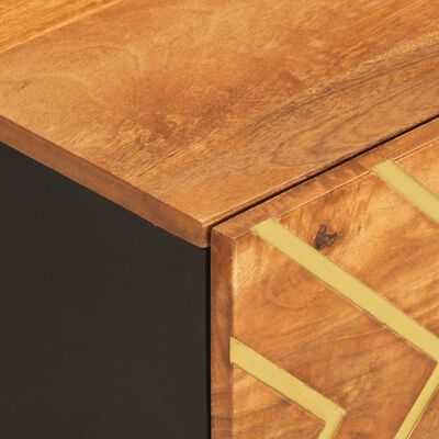 vidaXL kafijas galdiņš, brūns un melns, 100x54x40 cm, mango masīvkoks