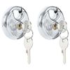 vidaXL Discus Lock ar atslēgām 2 gab. Sudraba 6 x 2.3 x 6 cm