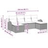 vidaXL Dārza dīvānu komplekts ar spilvenu 6 pcs Gai&scaron;i pelēks Polirāts
