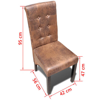 vidaXL virtuves krēsli, 2 gab., brūna mākslīgā āda