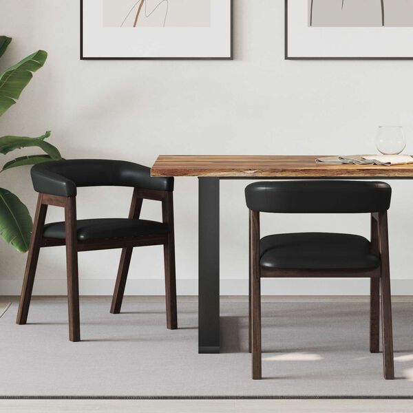 vidaXL Ēdamkrēsli 2 pcs Gai&scaron;i brūns 54 x 57 x 73 cm Cietā gumijas koka