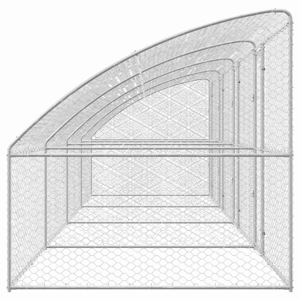 vidaXL Suņu būda 4 pcs Sudraba 8 x 2 x 2 m Cinkots tērauds