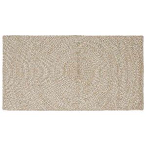 vidaXL Lauka paklājs Dabisks un balts 80 x 150 cm Džuta