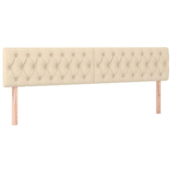 vidaXL gultas galvgaļi, krēmkrāsas, 180x7x78/88 cm, audums