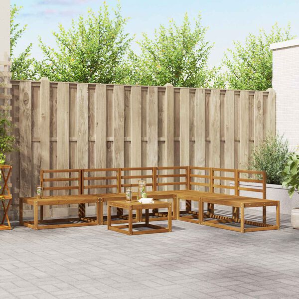 vidaXL Āra dīvānu komplekts 7 Gabals Dabiska Cietā akācijas koks