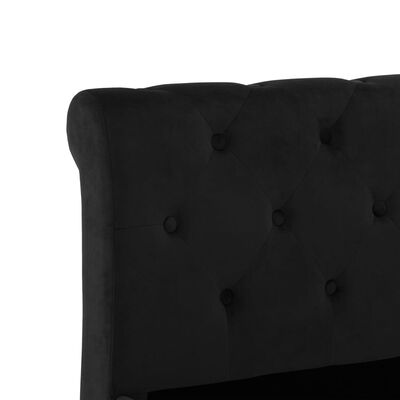 vidaXL gultas rāmis, melns samts, 100x200 cm