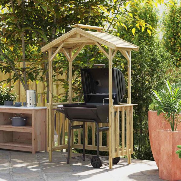 vidaXL BBQ nojume Brūna 133.5 x 63 x 200 cm Impregnēta priedes koksne