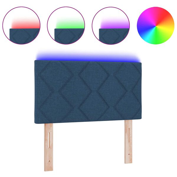 vidaXL Galvgalis ar LED sloksnes lukturiem Zila 180 cm audums