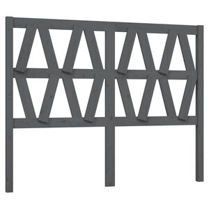 vidaXL gultas galvgalis, pelēks, 126x4x100 cm, priedes masīvkoks