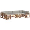 vidaXL Āra dīvānu komplekts ar spilvenu 11 pcs Dabīgs un gai&scaron;i pelēks