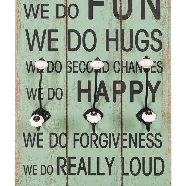 vidaXL drēbju pakaramais HAPPY LOVE, 120x40 cm, 6 āķīši