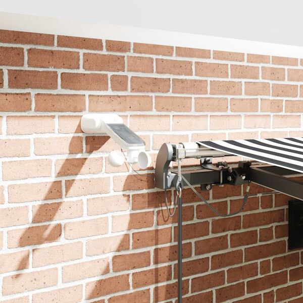 vidaXL automātiski izvelkama markīze, LED, pelēka un balta, 450x300 cm