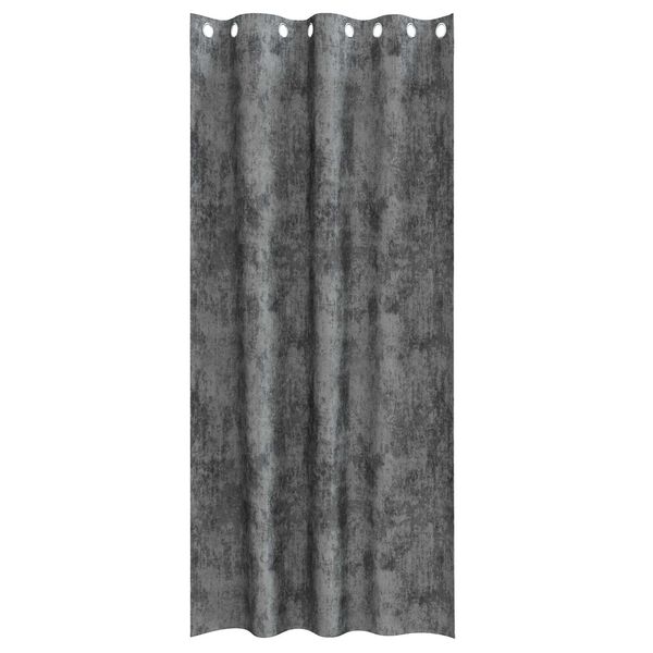 vidaXL Samta aizkari ar aizkariem 2 pcs Pelēka 225 x 140 cm Samts
