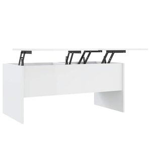 vidaXL kafijas galdiņ&scaron; spīdīgi balts 102x50,5x46,5cm inženierijas koks