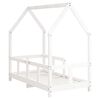 vidaXL bērnu gultas rāmis, priedes masīvkoks, 70x140 cm, balts