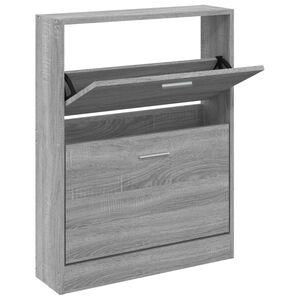 vidaXL apavu plaukts, pelēcīga ozolkoka,59x17x81 cm,inženierijas koks