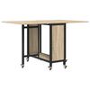 vidaXL Salokāms ēdamgalds ar riteņiem 130 x 80 x 76,5 cm tērauds PB
