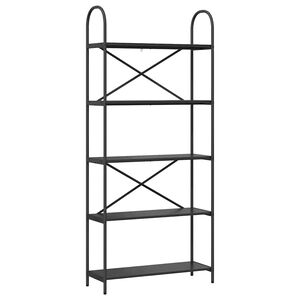 vidaXL Grāmatu plaukts Melns ozolkoks 80 x 30 x 183 cm