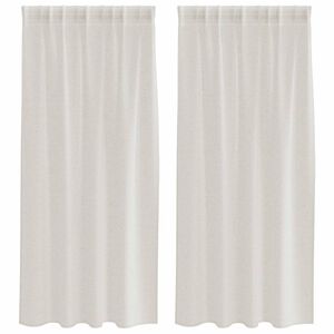 vidaXL Voile aizkaris 2 gab. Krēmkrāsa 175 x 140 cm Poliesters