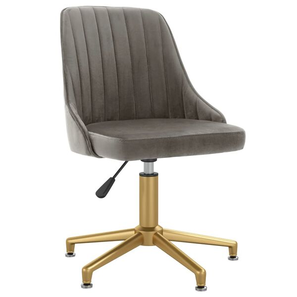 vidaXL grozāmi virtuves krēsli, 4 gab., gai&scaron;i pelēks samts