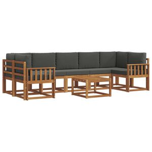 vidaXL Āra dīvānu komplekts ar spilvenu 8 pcs Dabisks un antracīts