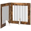 vidaXL Salokāms suņu vārti ar statīviem 2 pcs Kūpināts ozols 160,5 cm