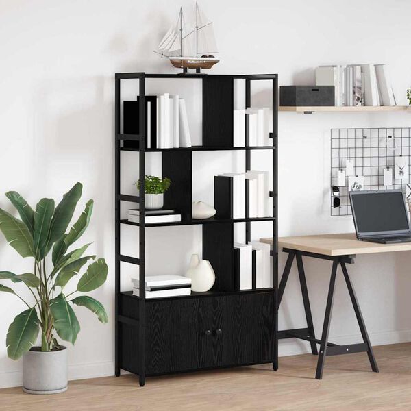 vidaXL Grāmatu plaukts Melns ozolkoks 80 x 30 x 155,5 cm