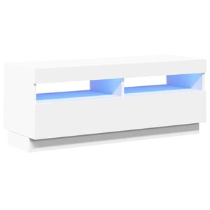 vidaXL TV skapītis ar LED lampiņām, 100x35x40 cm, balts