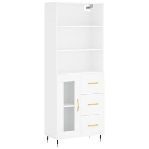 vidaXL augstais skapis, balts, 69,5x34x180 cm, inženierijas koks