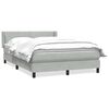 vidaXL Box Spring Gulta ar matraci Gai&scaron;i pelēks 140x220 cm Velvet