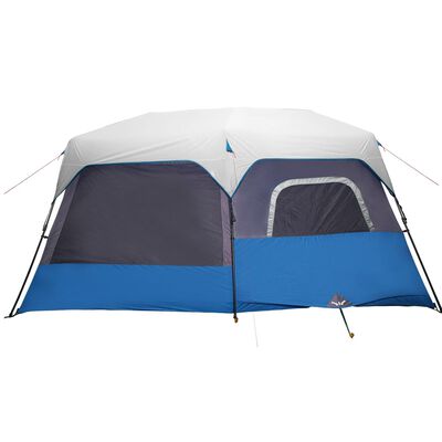 vidaXL kempinga telts ar LED, 9 personām, gaiši zila