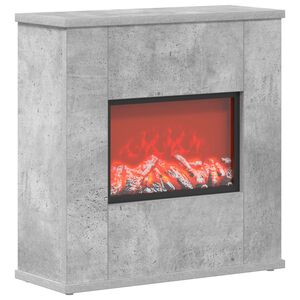 vidaXL Elektriskais kamīns Betona 47 x 18 x 48 cm Inženierijas koks
