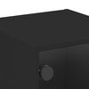 vidaXL naktsskapī&scaron;i ar stikla durvīm, 2 gab., melns, 35x37x35 cm