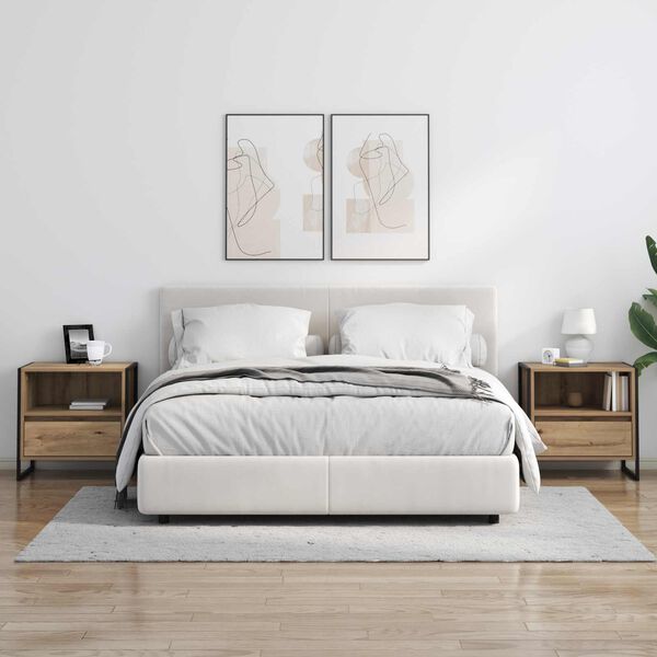 vidaXL Naktsgaldiņ&scaron; Mākslīgā ozola 50 x 39,5 x 50 cm Inženierijas koks