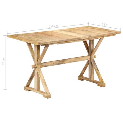 vidaXL virtuves galds, 118x58x76 cm, mango masīvkoks