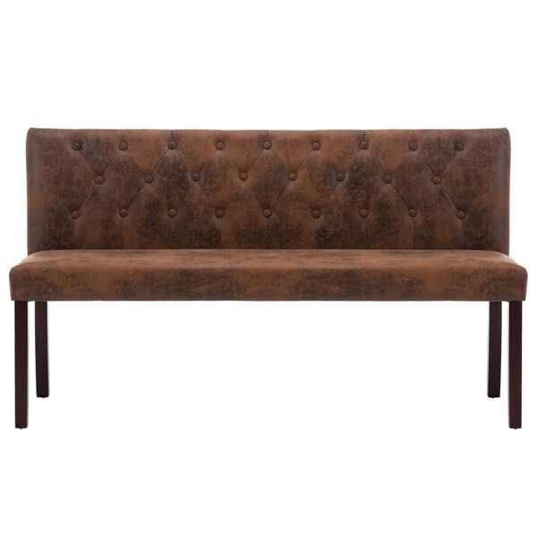 vidaXL sols, 148,5 cm, brūna mākslīgā zam&scaron;āda