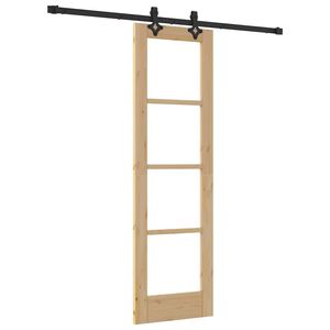 vidaXL Slīdo&scaron;ās durvis ORKDAL Dabīgs un melns 61 x 198,5 cm