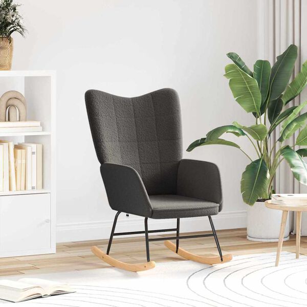 vidaXL Šūpuļkrēsls Tumši pelēks Šerpa Audums