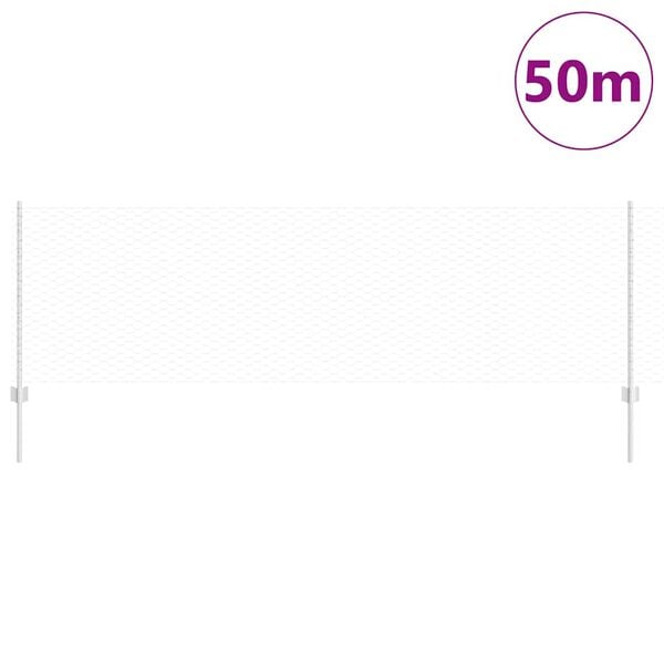 vidaXL Žogs ar stabu Sudraba 0,8 x 50 m Tērauds