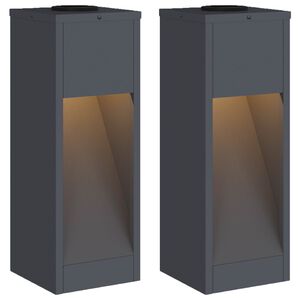 vidaXL Saules LED Ceļa Gaisma 2 gab. Silti balts 18 x 18 x 50 cm