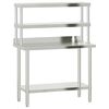 vidaXL virtuves darba galds ar plauktu, 110x55x150 cm, tērauds