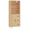 vidaXL augstais skapis, ozolkoka, 69,5x34x180 cm, inženierijas koks