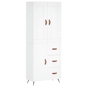 vidaXL augstais skapis, balts, 69,5x34x180 cm, inženierijas koks
