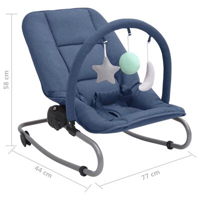 vidaXL bērnu šūpuļkrēsls, tumši zils, tērauds