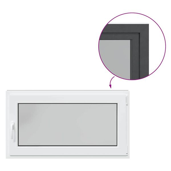 vidaXL pagraba logs "RISOR", 110x70 cm, verami un atgāžami, DIN, pa labi, antracīta krāsā