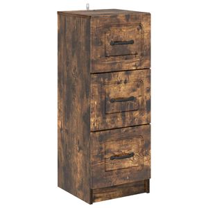 vidaXL Atvilktņu skapis Kūpināts ozols 33 x 34,5 x 87 cm