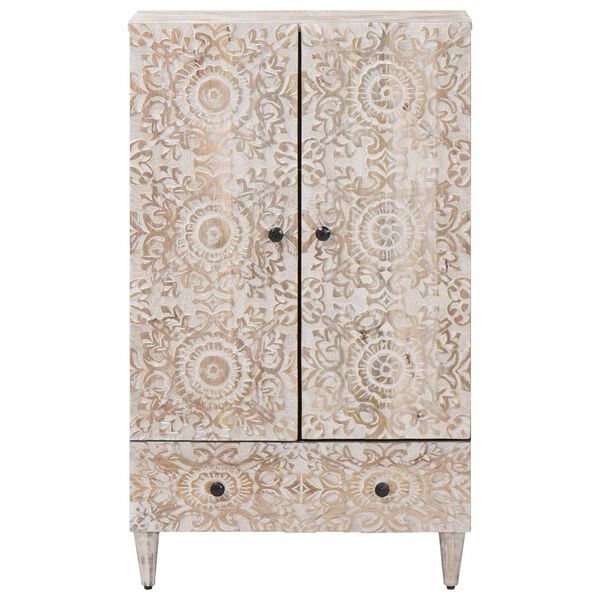 vidaXL Augsts galds Balts 60 x 33,5 x 100 cm Cieta mango koksne