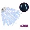 vidaXL Ziemassvētku lāsteku lampiņa, 200 LED, auksti balta, 20 m, akrils, PVC