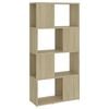 vidaXL grāmatu plaukts, ozola krāsa, 60x24x124,5 cm, inženierijas koks