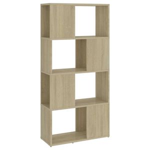 vidaXL grāmatu plaukts, ozola krāsa, 60x24x124,5 cm, inženierijas koks